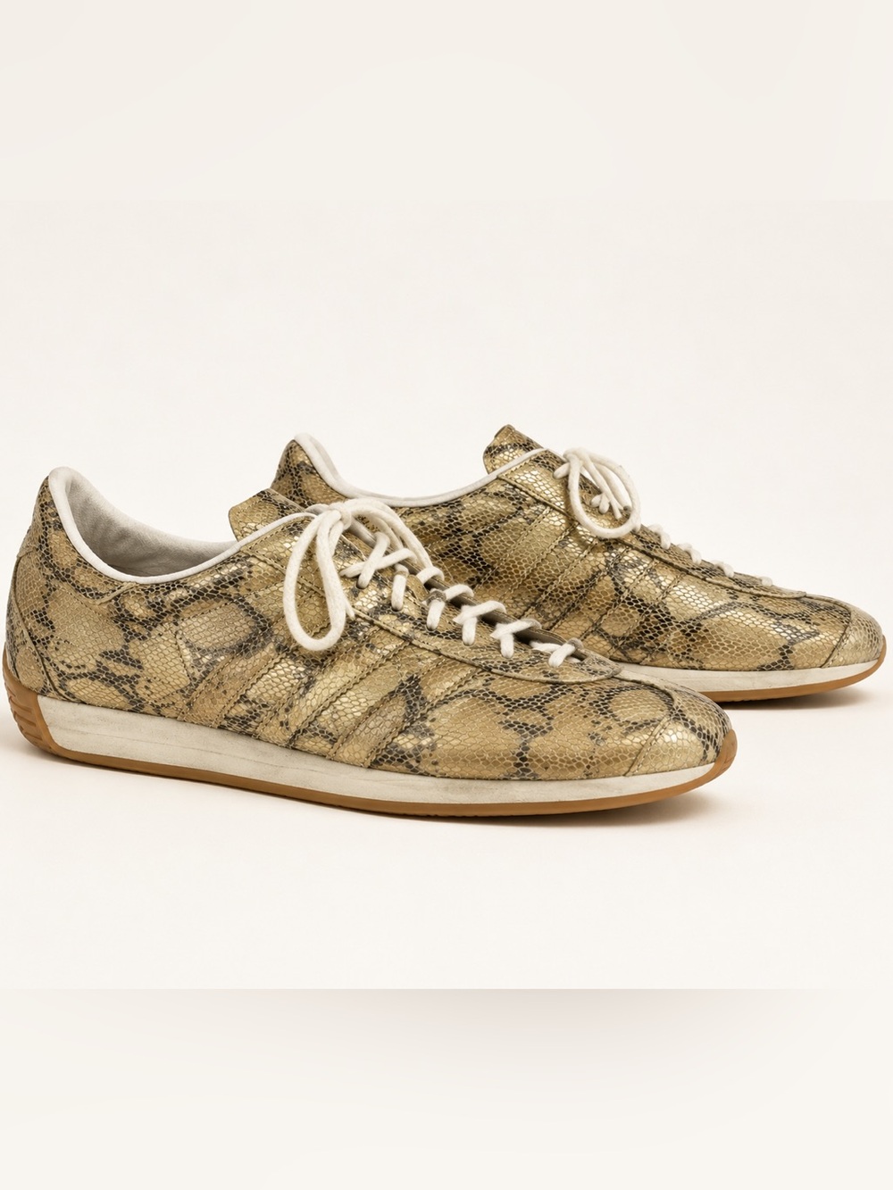 🐍RARE🐍 Vintage 2001 Adidas Country O Corda Snake Gold Sneakers 672861 Men’s 10.5